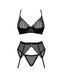 Комплект Obsessive Chemeris 3-pcs set XL/2XL, стрінги, пояс для панчіх, бюстгальтер SO9769 фото 3