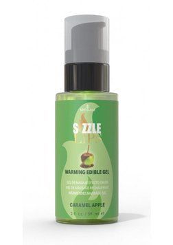 Зігрівальний масажний гель Sensuva Sizzle Lips Caramel Apple (59 мл), без цукру, їстівний SO9827 фото - купити в секс-шопі Чорний Кролик