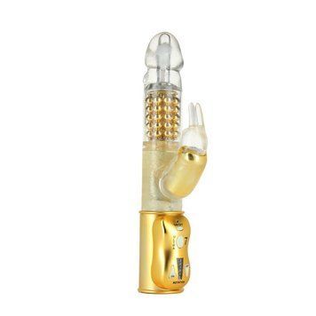 Вібратор-кролик Dorcel Orgasmic Rabbit Gold з перлинним масажем MD1090 фото - купити в секс-шопі Чорний Кролик