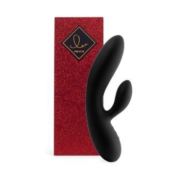 Гнучкий вібратор кролик з двома моторами FeelzToys Lea Rabbit Vibrator Black SO4433 фото - купити в секс-шопі Чорний Кролик