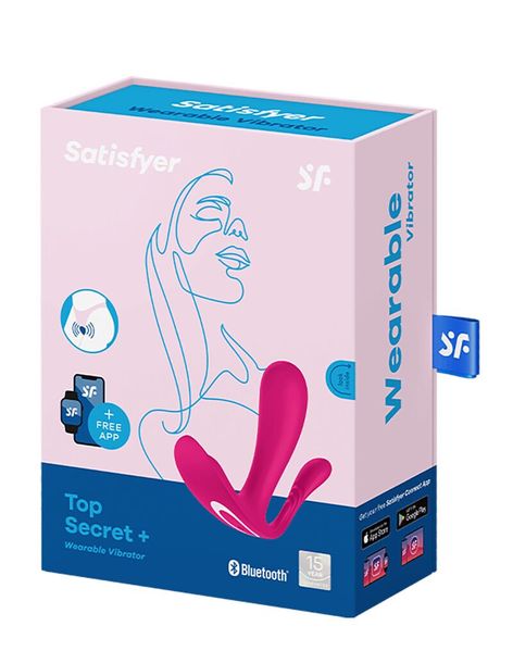 Подвійний смарт-вібратор у трусики Satisfyer Top Secret+ Pink SO6734 фото - купити в секс-шопі Чорний Кролик