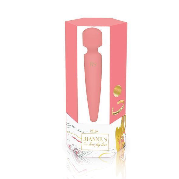 Вібромасажер Rianne S: Bella Mini Wand Coral, 10 режимів роботи, медичний силікон, подарункове паков SO3870 фото - купити в секс-шопі Чорний Кролик