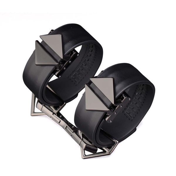 Набір фіксаторів для рук та ніг LOCKINK Hogtie Set, чорний, ремені з натуральної шкіри SX0841 фото - купити в секс-шопі Чорний Кролик