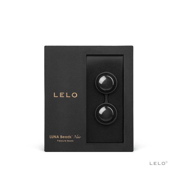 Вагінальні кульки LELO Luna Beads Noir Black, зміщений центр ваги, діаметр 2,9 см, 2х37 г SO8685 фото - купити в секс-шопі Чорний Кролик