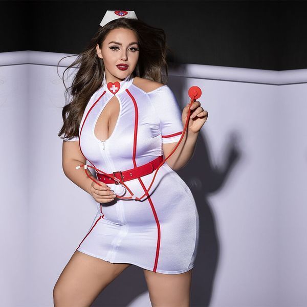 Еротичний костюм медсестри JSY P61115 Plus Size SX1856 фото - купити в секс-шопі Чорний Кролик