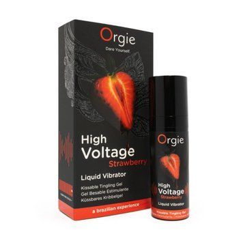 Рідкий вібратор Orgie High Voltage &ndash; Strawberry, 15 мл, ефект мурашок, дуже потужний, смак полуниці SX0937 фото - купити в секс-шопі Чорний Кролик