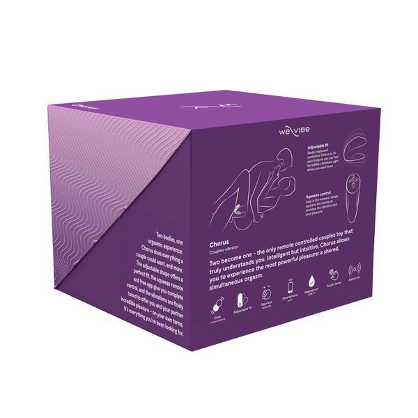 Смарт-вібратор для пар We-Vibe Chorus Purple, сенсорне керування вібраціями стисненням пульта SO6923 фото - купити в секс-шопі Чорний Кролик