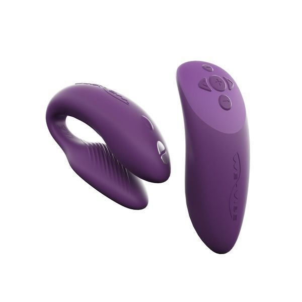 Смарт-вібратор для пар We-Vibe Chorus Purple, сенсорне керування вібраціями стисненням пульта SO6923 фото - купити в секс-шопі Чорний Кролик
