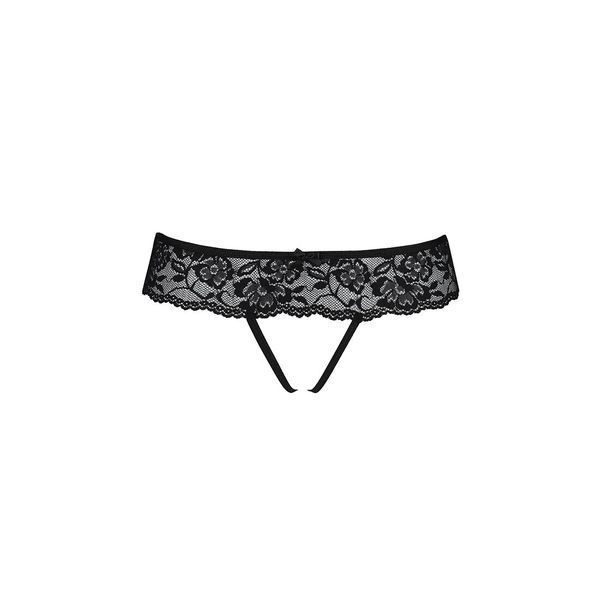 Мереживні стрінги з доступом Passion SENIA THONG S/M, black SO5380 фото - купити в секс-шопі Чорний Кролик