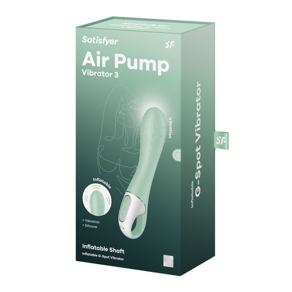 Вібратор точки G Satisfyer Air Pump Vibrator 3, надувається, 12 режимів вібрації SX2174 фото - купити в секс-шопі Чорний Кролик