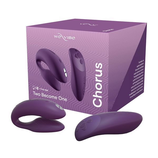 Смарт-вібратор для пар We-Vibe Chorus Purple, сенсорне керування вібраціями стисненням пульта SO6923 фото - купити в секс-шопі Чорний Кролик