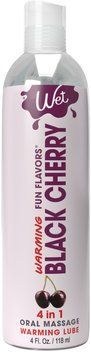 Зігрівальний лубрикант на водній основі Wet Warming Black Cherry 4 in 1, без цукру (118 мл) SO9907 фото - купити в секс-шопі Чорний Кролик