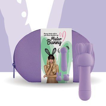 Мінівібратор FeelzToys Magic Bunny Purple з двома насадками SO4439 фото - купити в секс-шопі Чорний Кролик