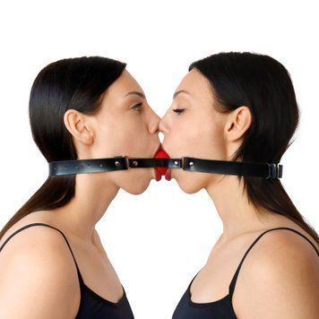Подвійний кляп Art of Sex - Twins, натуральна шкіра SO9636 фото - купити в секс-шопі Чорний Кролик