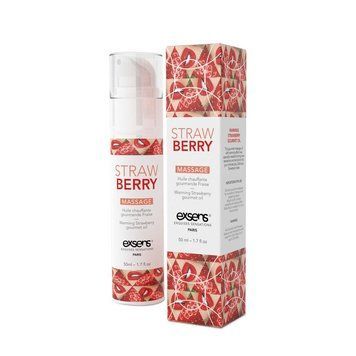 Масажна олія EXSENS Strawberry 50 мл розігрівальна, без цукру, без парабенів, їстівна SO2359 фото - купити в секс-шопі Чорний Кролик