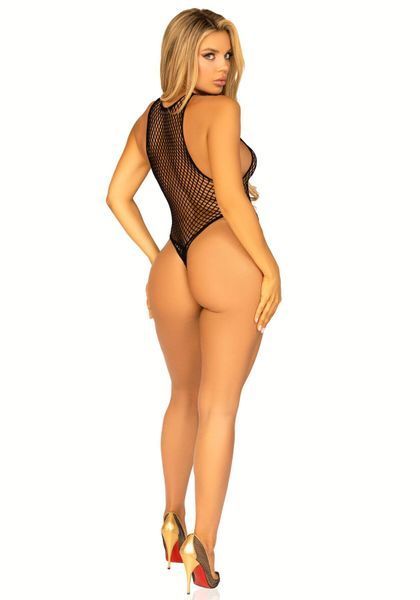 Боді-сітка зі стразами Leg Avenue Net snap crotch tank bodysuit Black, one size SO7959 фото - купити в секс-шопі Чорний Кролик