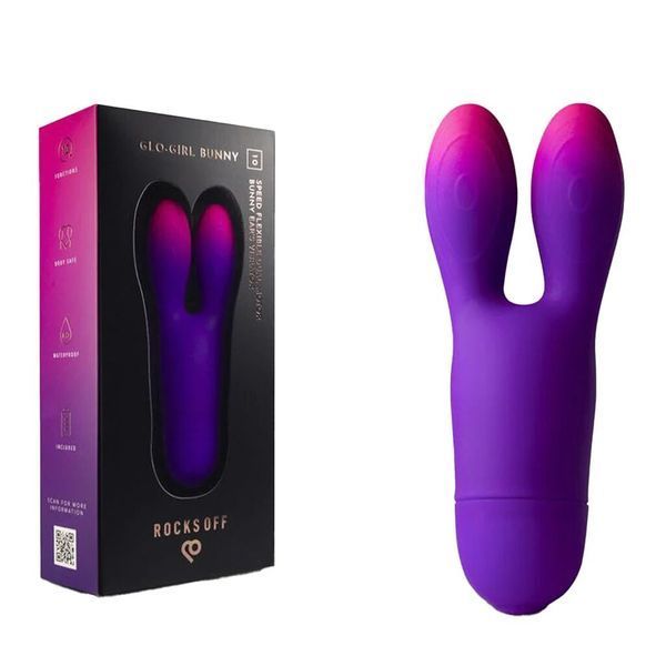 Вібратор Rocks Off Glo Girl - Bunny SX2680 фото - купити в секс-шопі Чорний Кролик