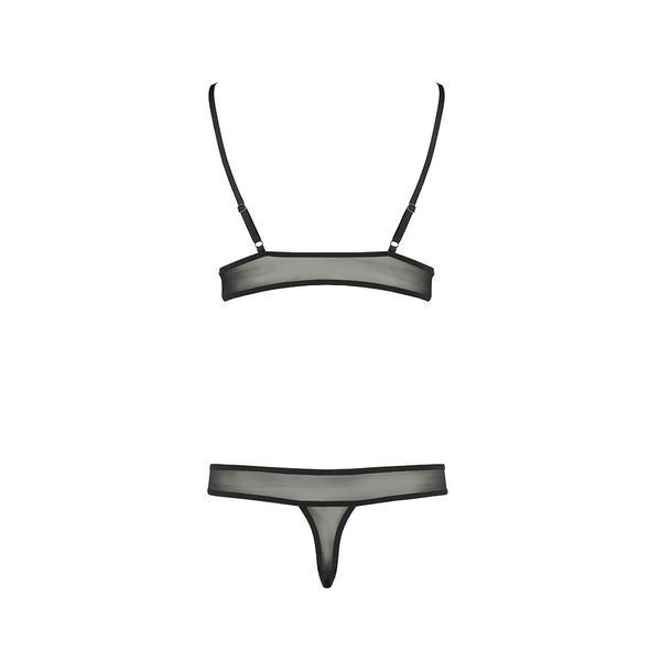Комплект білизни Passion ERZA SET L/XL, black, ліф і трусики PS26010 фото - купити в секс-шопі Чорний Кролик