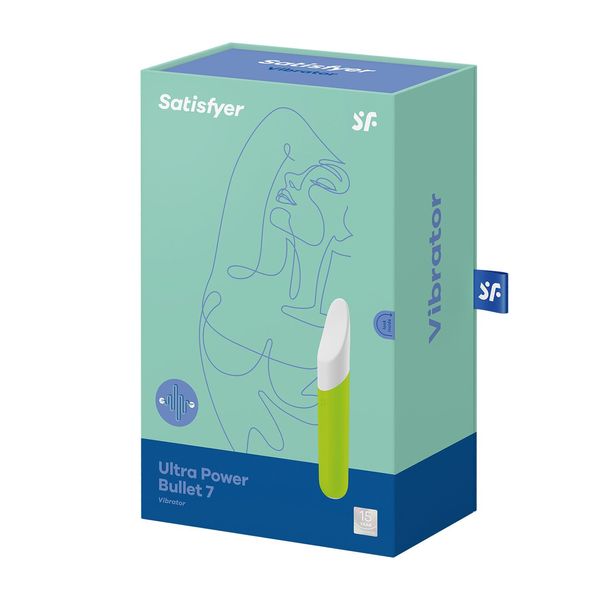 Мінівібратор із гнучким язичком Satisfyer Ultra Power Bullet 7 Green SO5435 фото - купити в секс-шопі Чорний Кролик