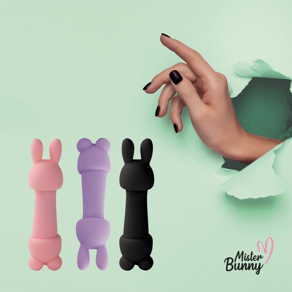 Мінівібратор FeelzToys Magic Bunny Purple з двома насадками SO4439 фото - купити в секс-шопі Чорний Кролик