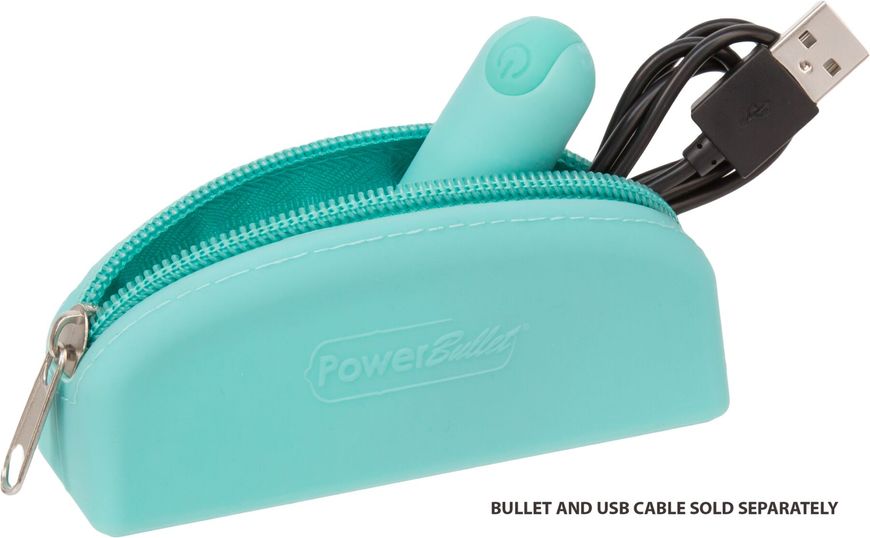 Сумка для зберігання секс-іграшок PowerBullet - Silicone Storage Zippered Bag Teal SO5561 фото - купити в секс-шопі Чорний Кролик