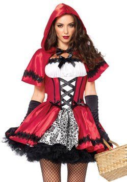 Еротичний костюм Червоної шапочки Leg Avenue Gothic Red Riding Hood L, сукня, накидка SO9124 фото - купити в секс-шопі Чорний Кролик