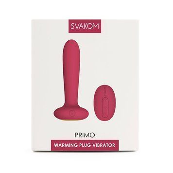 Анальна пробка з вібрацією та підігрівом, пульт ДК Svakom Primo Wine Red SO4838 фото - купити в секс-шопі Чорний Кролик
