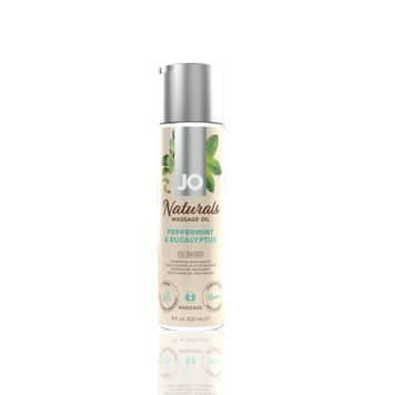 Масажна олія System JO - Naturals Massage Oil - Peppermint & Eucalyptus з натуральними ефірними олія SO6166 фото - купити в секс-шопі Чорний Кролик