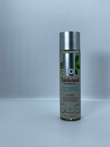 Масажна олія System JO - Naturals Massage Oil - Peppermint & Eucalyptus з натуральними ефірними олія SO6166 фото - купити в секс-шопі Чорний Кролик