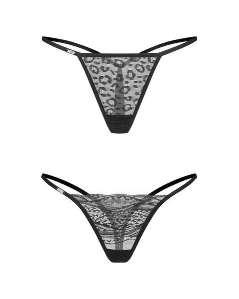 Набір трусиків Obsessive Clara 2-pack thong 2XL/3XL SX3560 фото - купити в секс-шопі Чорний Кролик