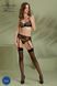Комплект Passion LEAFA SET black S/M, мереживо+сітка, бюстгальтер на кісточках, стрінги, пояс для панчіх SX0510 фото 6