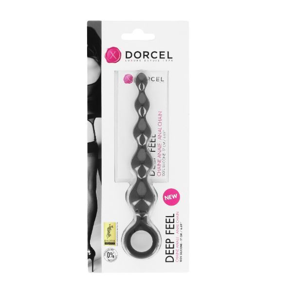 Анальний ланцюжок Dorcel Deep Feel, силікон, макс. діаметр 2,5 см, пружна MD1120 фото - купити в секс-шопі Чорний Кролик