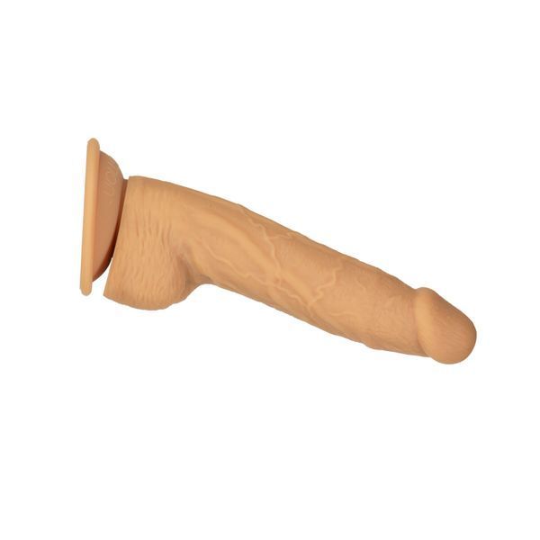 Фалоімітатор ADDICTION Dual Density Silicone Dildo Caramel 8&Prime;, присоска, діаметр 4,3 см, віброкуля в SO8243 фото - купити в секс-шопі Чорний Кролик