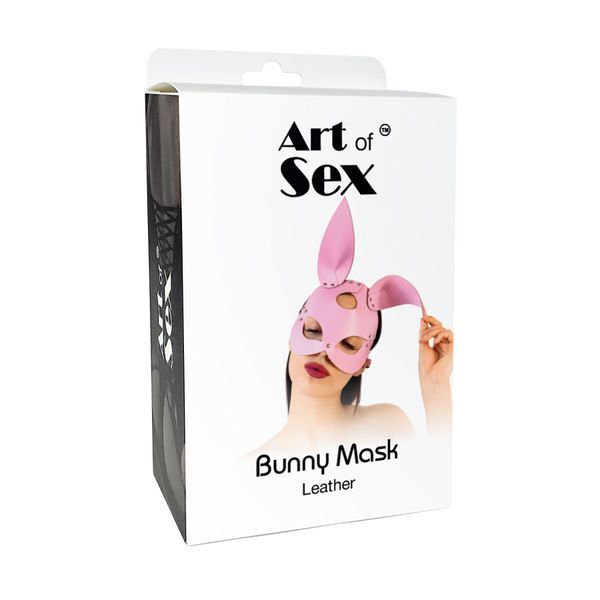 Шкіряна маска Зайчика Art of Sex - Bunny mask, колір Чорний SO9644 фото - купити в секс-шопі Чорний Кролик