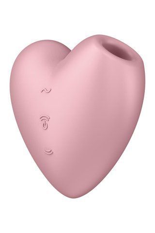 Вакуумний стимулятор-серце з вібрацією Satisfyer Cutie Heart Light Red SO6286 фото - купити в секс-шопі Чорний Кролик