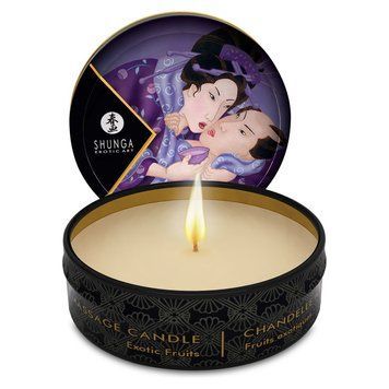 Масажна свічка Shunga Mini Massage Candle &ndash; Exotic Fruits (30 мл) з афродизіаками SO2518 фото - купити в секс-шопі Чорний Кролик