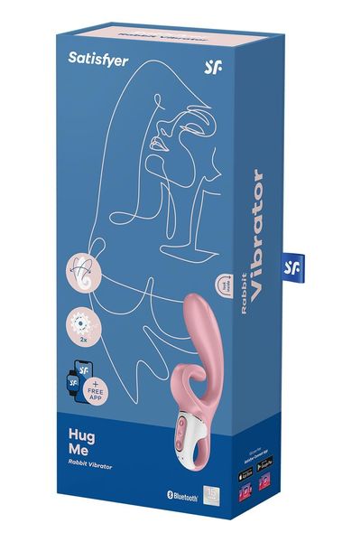 Смартвібратор-кролик Satisfyer Hug Me Pink, 2 мотори, діаметр 4,2см, широка кліторальна частина SO6274 фото - купити в секс-шопі Чорний Кролик