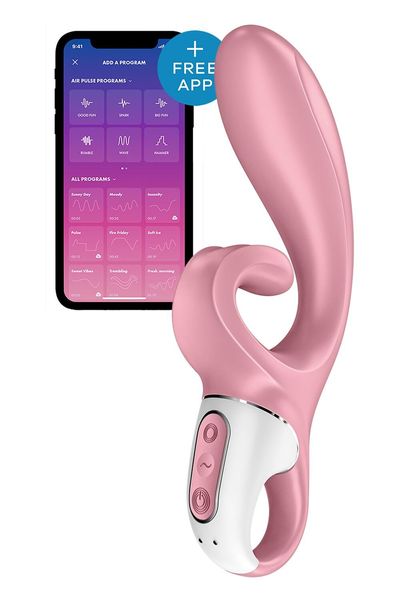 Смартвібратор-кролик Satisfyer Hug Me Pink, 2 мотори, діаметр 4,2см, широка кліторальна частина SO6274 фото - купити в секс-шопі Чорний Кролик