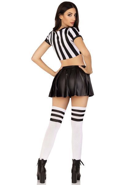 Костюм рефері Leg Avenue Time Out Referee M, кроп-топ спідниця свисток SO9192 фото - купити в секс-шопі Чорний Кролик