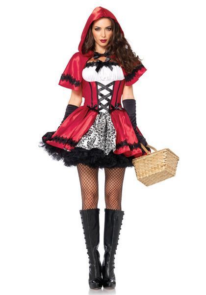 Еротичний костюм Червоної шапочки Leg Avenue Gothic Red Riding Hood XL, сукня, накидка SO9125 фото - купити в секс-шопі Чорний Кролик