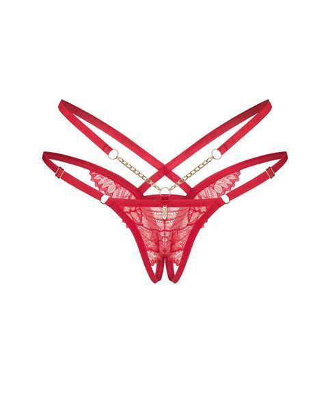 Трусики Obsessive Matildea crotchless thong S/M SX3614 фото - купити в секс-шопі Чорний Кролик