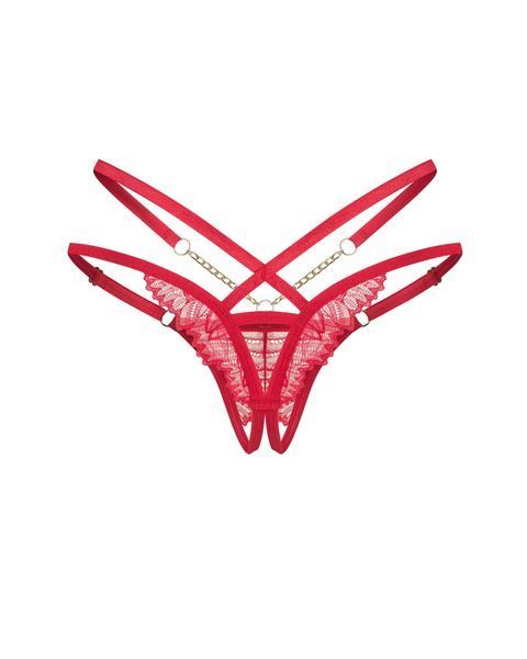 Трусики Obsessive Matildea crotchless thong S/M SX3614 фото - купити в секс-шопі Чорний Кролик