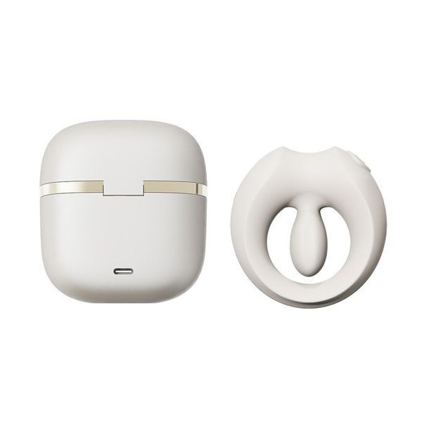 Ерекційне смарт-віброкільце Zalo Apis Ivory White, до 4 годин роботи, зарядний кейс SX2692 фото - купити в секс-шопі Чорний Кролик