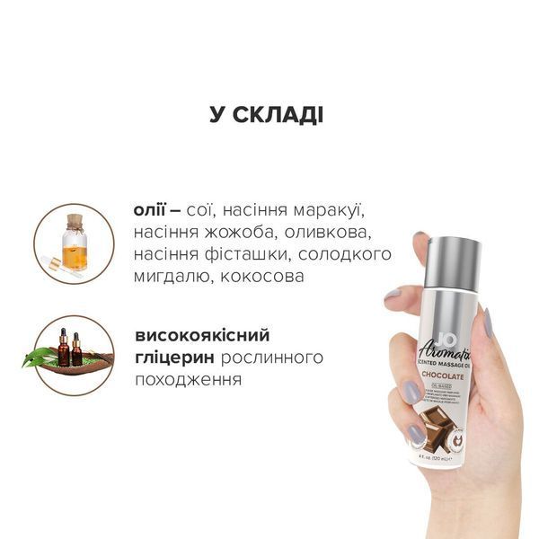 Натуральна масажна олія System JO Aromatix &mdash; Massage Oil &mdash; Chocolate 120 мл SO6767 фото - купити в секс-шопі Чорний Кролик