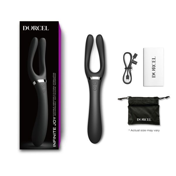 Вібратор-стимулятор Dorcel INFINITE JOY BLACK, багатофункціональний, унісекс SO7382 фото - купити в секс-шопі Чорний Кролик
