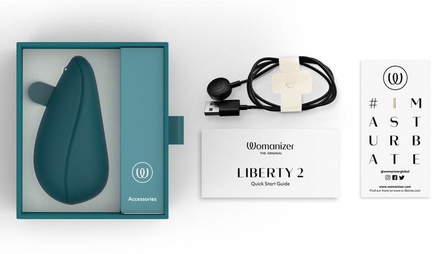 Вакуумний стимулятор Womanizer Liberty 2 (Dark Petrol) 400951 фото - купити в секс-шопі Чорний Кролик