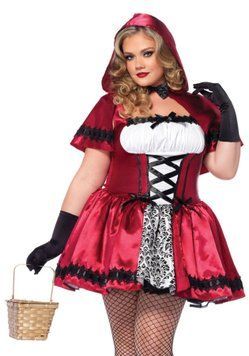 Еротичний костюм Червоної шапочки Leg Avenue Gothic Red Riding Hood 1X&ndash;2X, сукня, накидка SO9126 фото - купити в секс-шопі Чорний Кролик