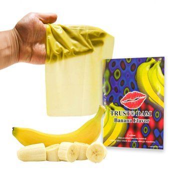 Латексна серветка Latex Dental Dams Banana 1 шт SX1265 фото - купити в секс-шопі Чорний Кролик