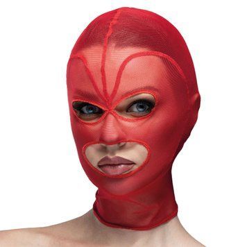 Маска серце сітка з відкритим ротом та очима Feral Feelings - Hearts Mask Red/Red SO9324 фото - купити в секс-шопі Чорний Кролик