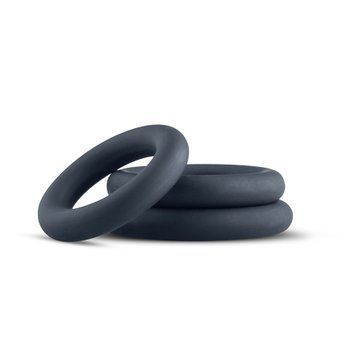 Набір ерекційних кілець Boners 3-Piece Cock Ring Set &ndash; Grey, 3; 3,3 та 4,4 см SO8844 фото - купити в секс-шопі Чорний Кролик